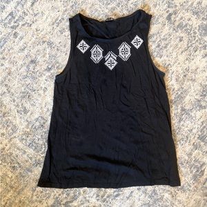 Banana Republic Black Embroidered Tank